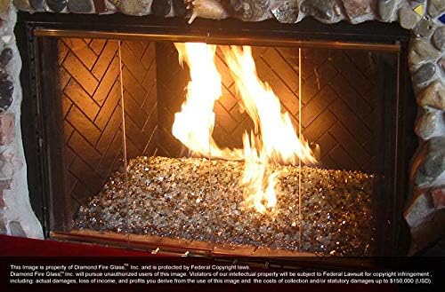 Miniatura 3 de Hiland Cristal para hoguera, Vidrio reflectante, Dorado