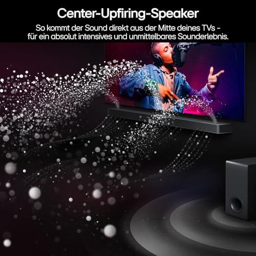 LG DS80TR 5.1.3 Dolby Atmos Soundbar (580W) mit kabellosem Subwoofer & Rücklautsprechern (Wow Cast, HDMI, Bluetooth) [2024], Schwarz