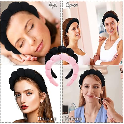 JCKD 2-Piece Hydrotherapy Headband, Makeup Headband, Soft Sponge Skin Care Headband, Used for SPA Face Washing, Makeup - Image 3