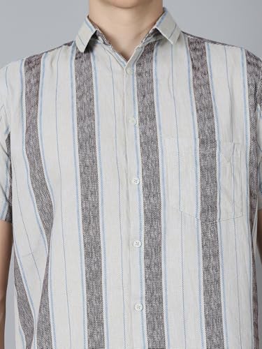 Image of Majestic Man Men Cotton Blend Slim Fit Half Sleeve Casual Shirt