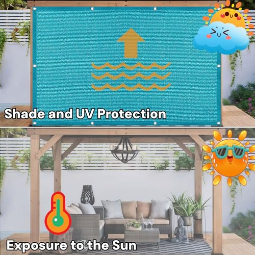 Voile ombrage rectangulaire 4.5x5 m auvent jardin terrasse bleu - 7