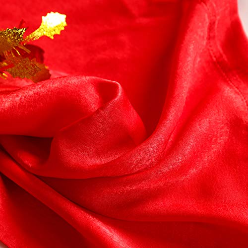 Sherway 2 Panels 4.8 Feet X 10 Feet Red Thick Satin Backdrop Drapes, Non-Transparent Window Curtains For Wedding Ceremony Christmas Party Stage Décor #TOP6