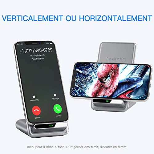 Yootech - Caricatore a induzione, 15 W, Qi USB C