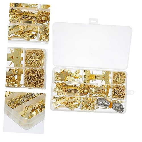 Image of 282pcs Picture Hanging Kit Hooks and Nails Non-Marking Hardware for Easy Installation of Frames Mirrors and Decorative Items Includes Storage Box for Organization