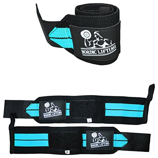 Wrist Wraps (1 Pair/2 Wraps) for Weightlifting/Cross Training/Powerlifting/Bodybuilding-Women & Men-Premium Quality Equipment & Accessories Avoid Injury in Weight Lifting-(Aqua Blue)-1 Year Warranty