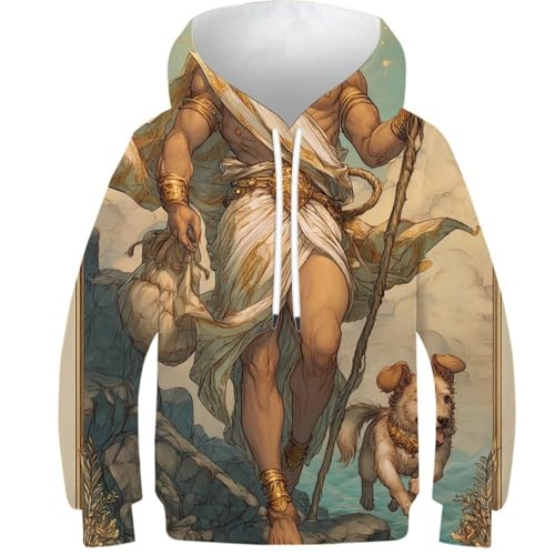 Sweat à capuche 3D enfant style Divine Wanderer taille 10-12 ans pour un look streetwear unique