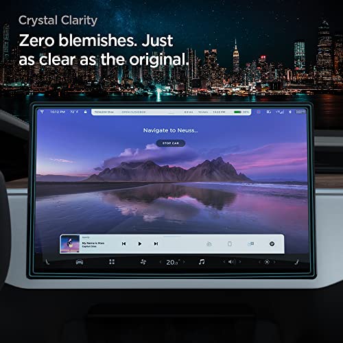 Spigen Tempered Glass Screen Protector [GlasTR EZ FIT] Designed for Tesla Model S (2021-2026), Tesla Model X (2022-2026) 17 inch Dashboard Touchscreen - Crystal Clear by Spigen - Image 7