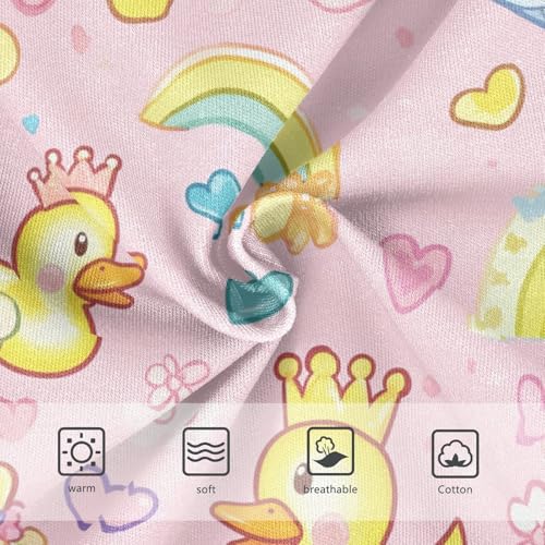 Wusikd Funny Ducks Girls' Underwear Cotton Hearts Flowers Girls Briefs Soft Toddler Underwear 2T3
