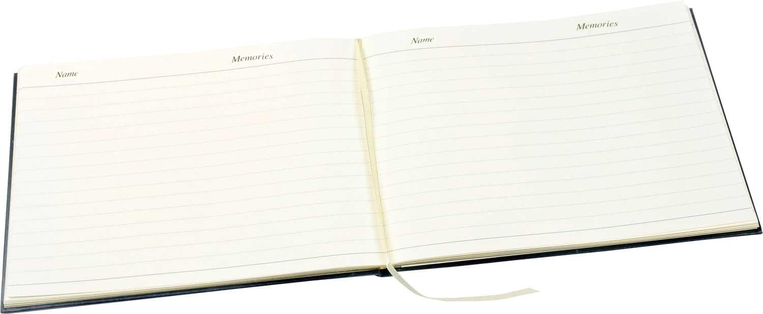 Livre de Condoléances Esposti Format Ouvert Grande Poche Couverture Noir 26x19.5x3.1cm