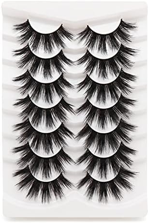Fyonas False Eyelashes Pack 6D Super Fluffy Faux Mink Lashes Long Dramatic 20MM Comfortable Luxury Volume Eye Lashes 7 Pairs Pack