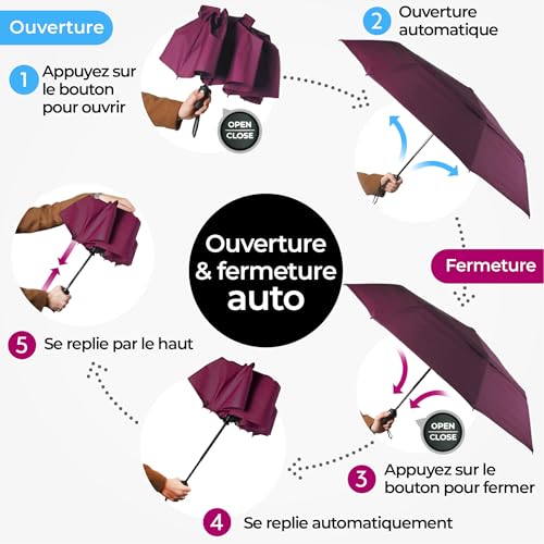 Parapluie de pluie solide TUMELLA supérieur avec poignée durable - 5