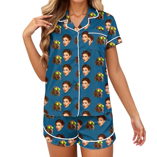 Pyjama décontracté en satin imprimé pour des matinées cocooning douces dans un vêtement d'intérieur