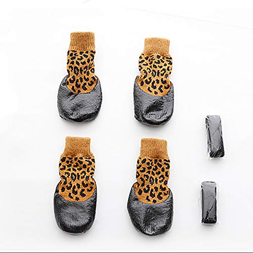 NBLJF SQINAA Dog Cat Boots Shoes Socks Large Dogs Small Dogs are Suitable Adjustable Waterproof Breathable Antislip Sole All Weather Protect Paws,Brown,XXXL
