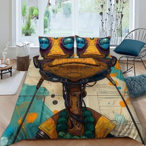 Housse de couette King anti-plis en microfibre animaux pour grand lit