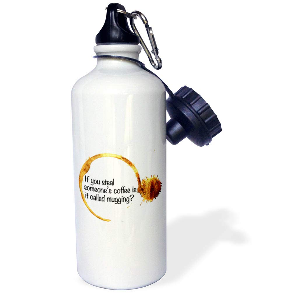 3dRose steal someones coffee is it called mugging-Sports Water Bottle 21oz 21 oz Multicolored