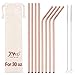 JOYECO 8 Pcs Reusable Metal Straws Stainless Steel Drinking with Case, 10.5 inches Extra Long for 20oz 30oz Tumblers, Rose Gold