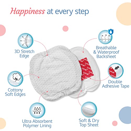 Image of LuvLap Ultra Thin Honeycomb Nursing Breast Pads, 36pcs, Disposable Maternity Pads, Highly Absorbent & Soft, Discreet Fit Breastfeeding pad, New Resealable Pack (Pack of 4)