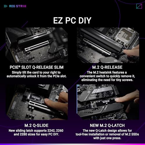 ROG Strix Z890-H Gaming WiFi Z890 LGA 1851 ATX, Intel® Core™ Ultra Series 2, Avanzata AI PC-Ready, 16+2+1+2 stadi, DDR5, LAN da 5 GB, WiFi 7, 4X M.2, PCIe 5.0, USB Type-C®, AI OC - Scheda madre - Immagine 4