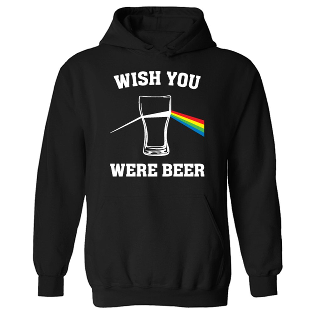 Flip Men's Black Wish You Were Beer Floyd Parody Funny Pullover Hoodie (Xxl)