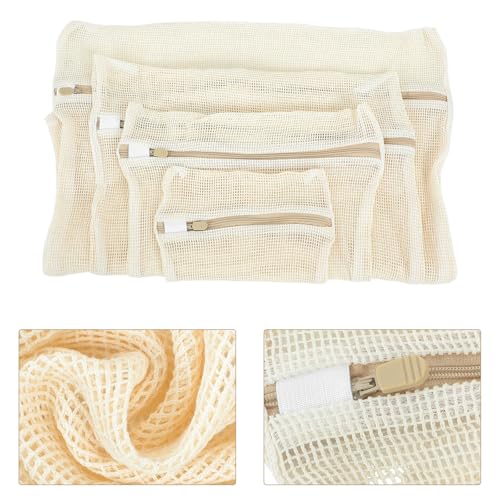 Bolsas de malla de algodón con cierre resistente iplusmile para proteger ropa delicada en lavado 8