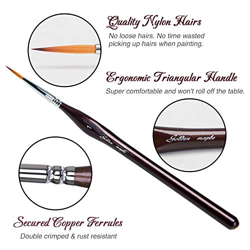 Fijne Detail Borstels met driehoekige handgrepen, 12 Miniatuur Borstel voor Fijne Detailing & Art Schilderen, Acryl… - Image 6
