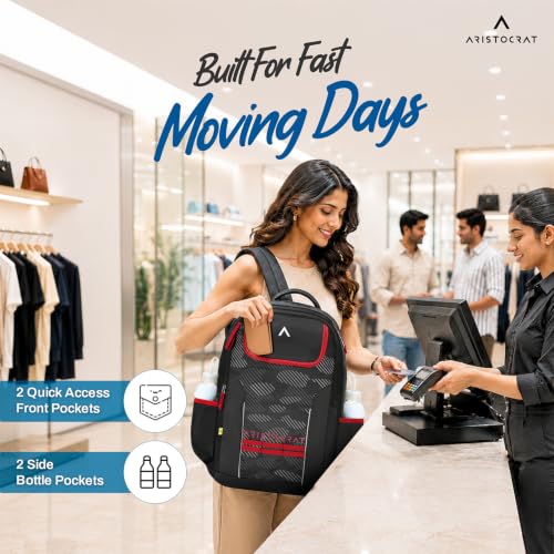 Image of Aristocrat NRG Spacious 42L Casual Backpack, 3 Compartments | Front & Side Pockets, Premium Fabric & Zipper, Padded Straps, Travel / Casual / College Bag, Unisex, 1-Year Global Warranty