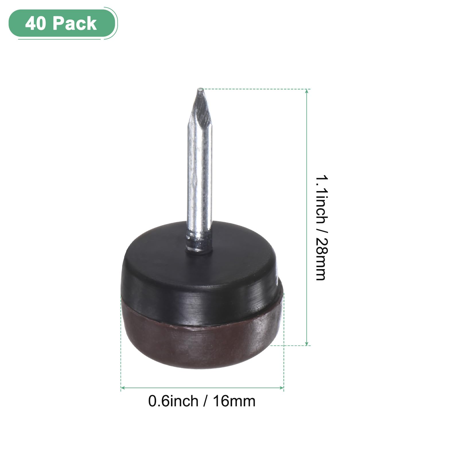 M METERXITY 40-Pack Furniture Sliders, 0.6" Nail-on Chair Leg Protectors for Hardwood Floors/Table/Chair/Wooden Floors - Image 3