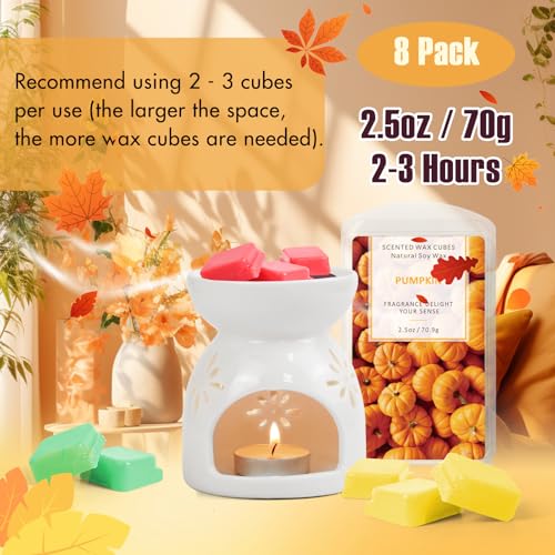 Image of SCENTORINI Wax Melts, Fall Scented Wax Cubess for Wax Warmer, 8 Pack*2.5 oz