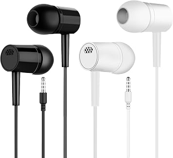 2 Pack Wired Earbuds, Headphones Wired with Microphone, in-Ear Headphones Compatible with Phones, 3.5mm Audio Earphones for Clear Calls, Stereo Bass Earphones Noise Isolation in-Ear Headset
