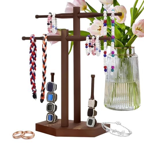 Soporte Para Árbol De Joyería - Soporte Para Collar De 12,6 Pulgadas | Organizador De Joyas Stanď - Estante Libre De Enredos De Madera Natural Paras Insignias Y Anillos Ideal Parra Tocador De Dormitor