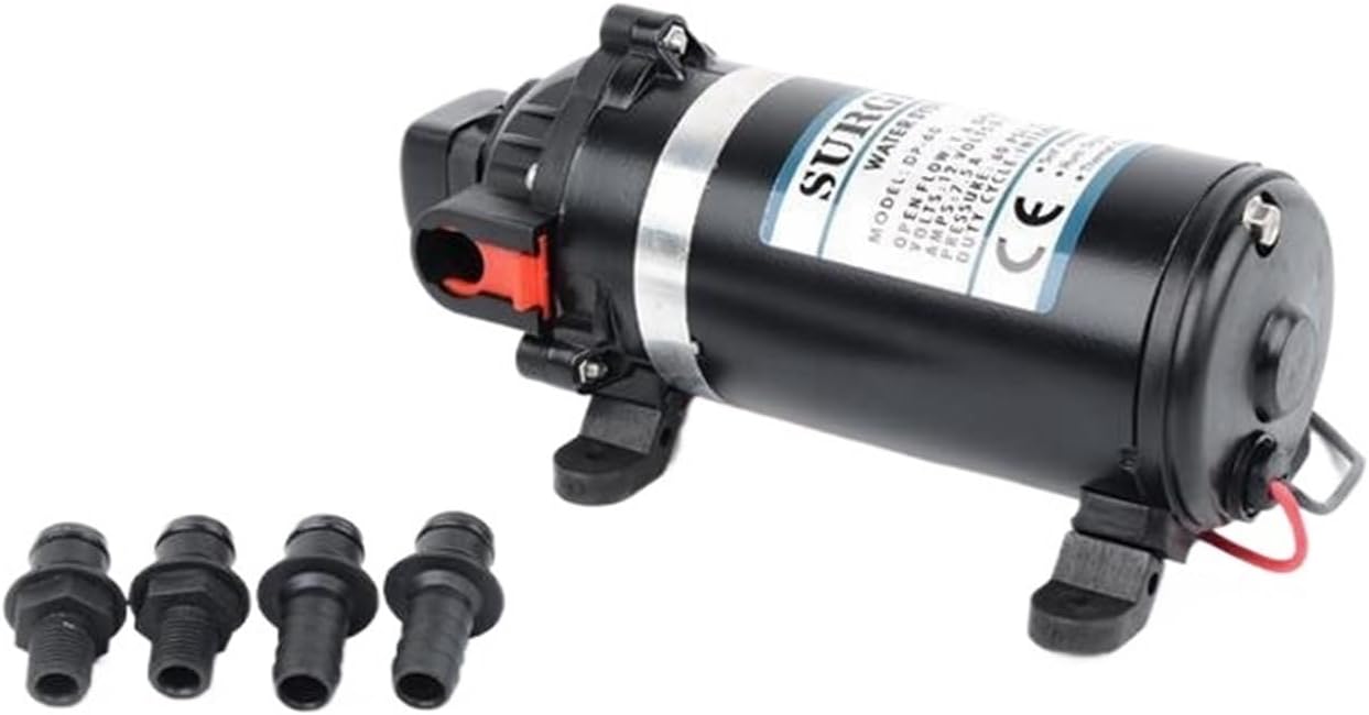 DP-60 12v 24v Water Pump Booster Electric High Pressure Diaphragm Submersible Pump Reciprocating Self-priming Motor Bilge Pump(12V)