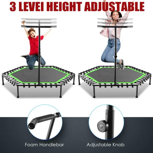 ANCHEER Trampolin Indoor, 127 cm Mini Faltbares Trampolin Rebounder, Fitnesstrampolin mit Griff Einstellbar für… – Bild 3