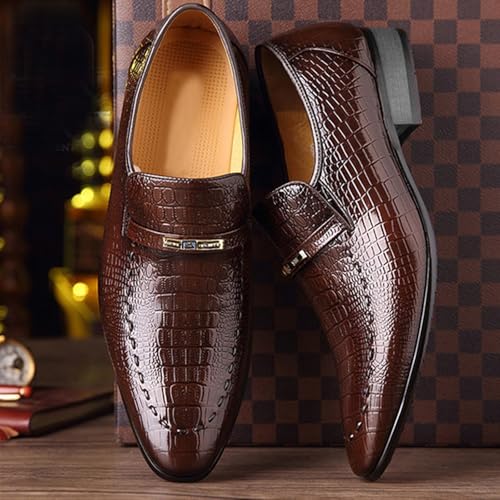 Dress Shoes for Men Men's Classic Embossed Leather Casual Shoes Comfortable Business Loafers for Men2