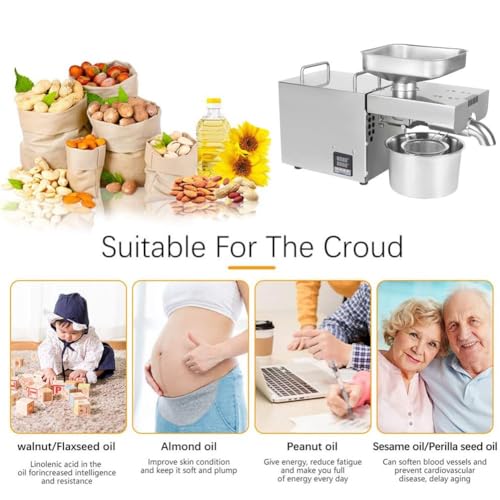 PAHION Máquina de prensa de óleo automática, expulsor de óleo elétrico, extrator de óleo de porca qu