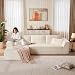 LINSY HOME Ecksofa mit Schlaffunktion - 270cm Corduroy Modulares Schlafsofa, L Form Couch, Sofa 3 Sitzer mit Ottomane, Sektionssofas für Wohnzimmer, Keine Montage erforderlich, Beige