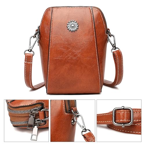 All-match Vertical Cellphone Bag,Crossbody Leather Shoulder Bags and Clutches,Crossbody Handbags Retro Messenger Bag4