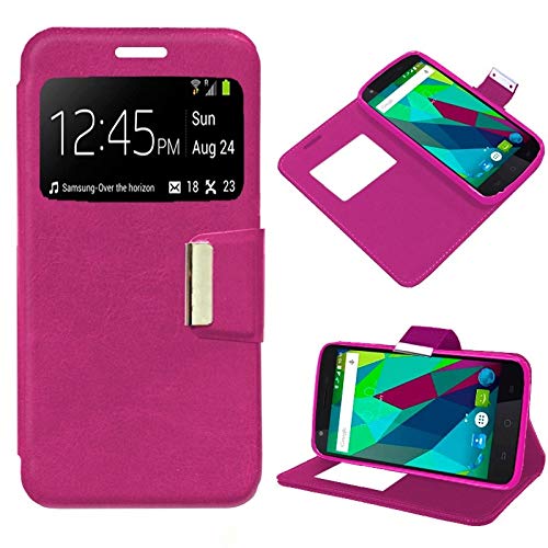 MB ACCESORIOS Funda Tapa Libro Rosa para ZTE Blade A310 - Interior. Silicona