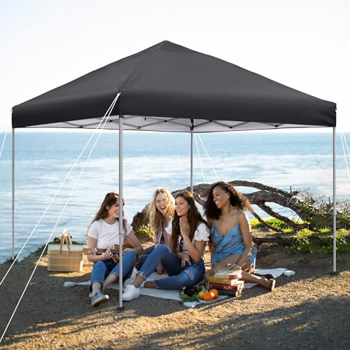 UISEBRT Cenador 3 x 3 resistente al agua – Pabellón plano, carpa para jardín, protección UV, para jardín, boda, fiesta, picnic (antracita)