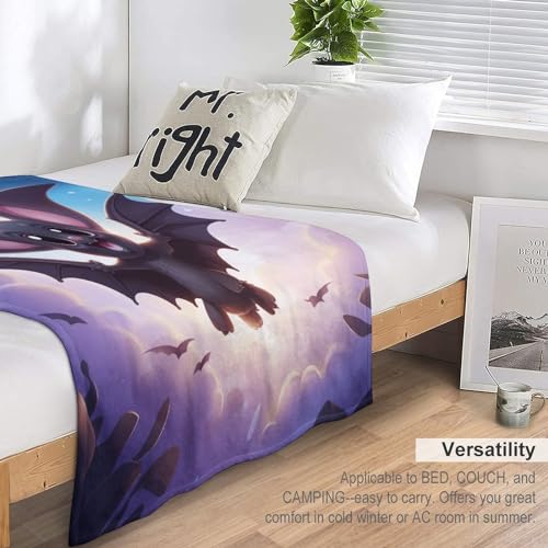 Couverture polaire confortable pour lit et canapé motif chauve-souris
