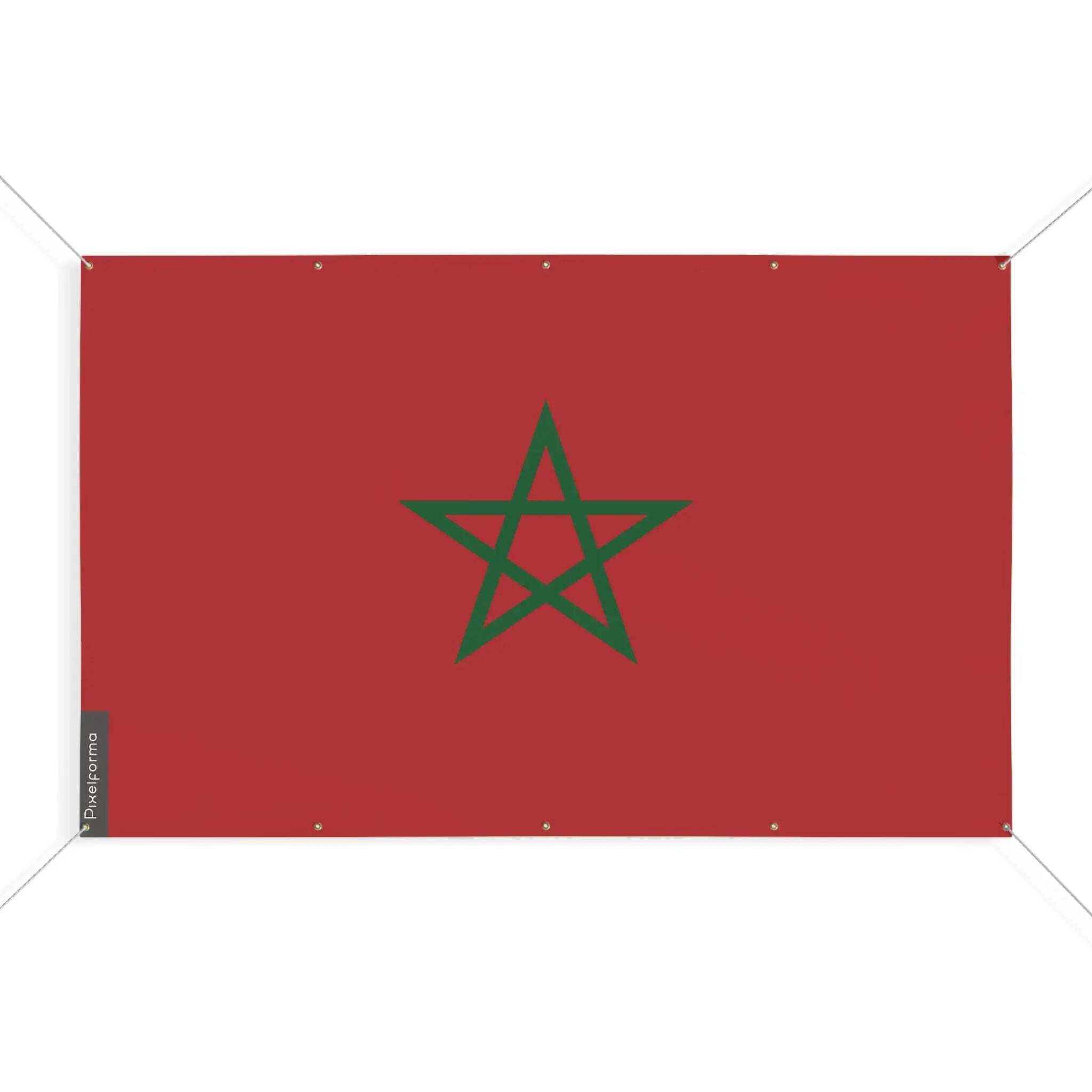 Drapeau Maroc 180x270 cm anti-dechirement à 10 oeillets renforcés - 3