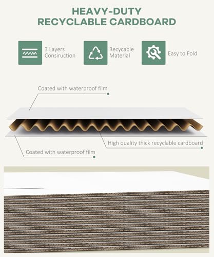 4 Pack 30 Gallon Corrugated Cardboard Disposable Trash Cans, White
