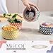 Miicol Ceramic Bowls with Lids Set of 4, Food Storage Containers 20 Oz, Porcelain Serving Bowls 5 Inch, Colorful Mixing Bowl, Kitchen Bowl for Meal Prep, Picnic, Lunch