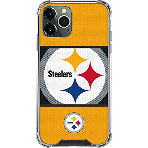 Skinit Clear Phone Case Compatible with iPhone 12 Pro Max - Officially Licensed NFL Pittsburgh Steelers Zone Block Design