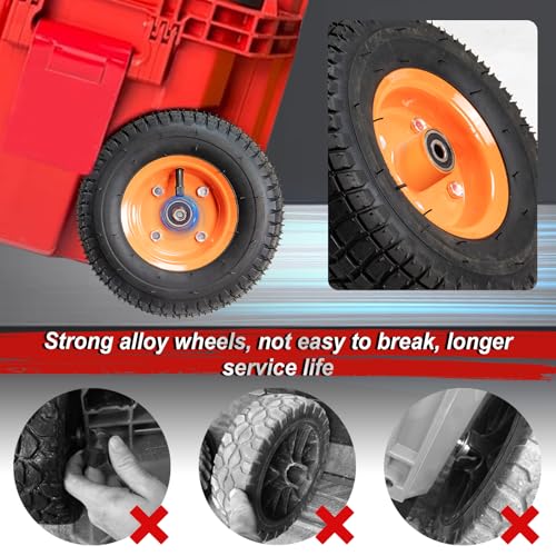 2pcs packaout wheels compatible with milwaukee rolling tool box 48-22-8426 9 inch packout replacement wheel kit alloy wheels strong and not easy to crack can roll smoothly on various terrains