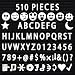 510 Characters White Plastic Letter Set for Changeable Felt Letter Boards. 3/4 Letters, Including Numbers, Symbols for Changeable Letter Boards