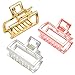 VinBee 3 PACK Small Metal Hair Claw Clips Hair Catch Barrette Jaw Clamp for Women Half Bun Hairpins for Thick Hair (Silver + Gold + Rose Gold)