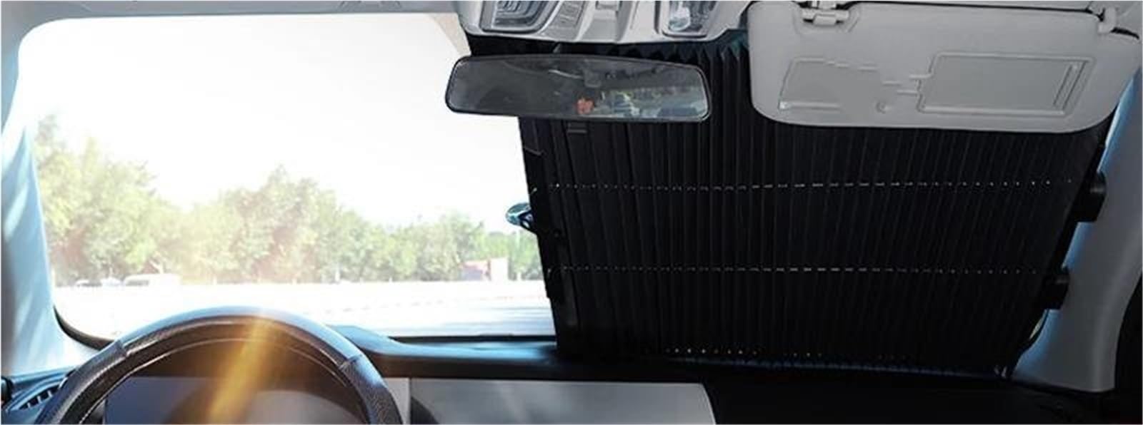 Parasol Parabrisas Cubierta Parasol Retráctil Para Parabrisas Coche Con Ventosas Plegable Ventana Trasera Delantera Verano(65cm)