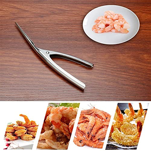 2 Stück Shrimp Deveiner Werkzeug, Krabbenschalen-Messer Edelstahl-Garnelenschäler Garnelenputzer mit Holzgriff für… - Image 4
