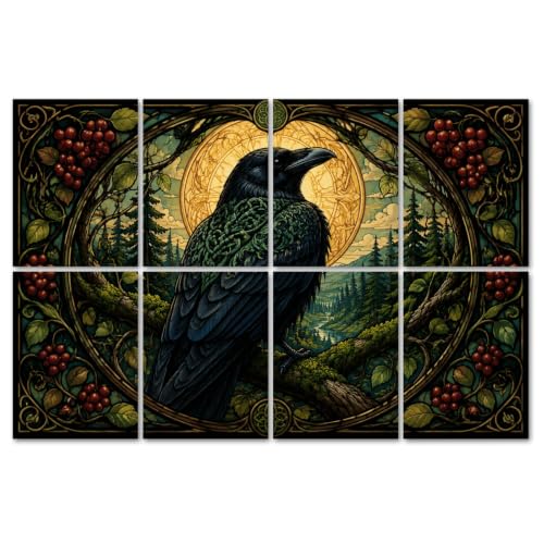 8 Paneles Acústicos Artísticos para Halloween Pack de 8 Sabana de Poliester Multicolor 48"x32"
