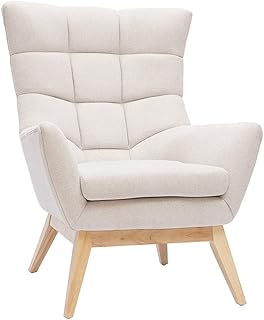 Miliboo Sillón escandinavo efecto terciopelo texturizado, natural y madera Brody